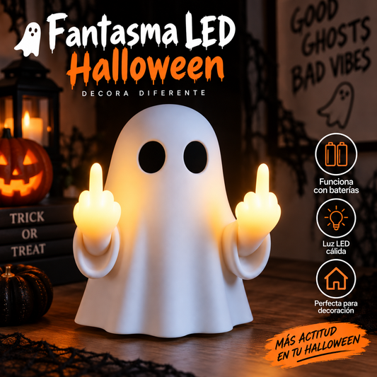 👻 Fantasma LED Dedo Medio Halloween