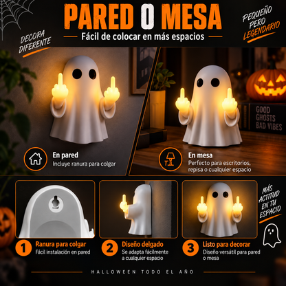 👻 Fantasma LED Dedo Medio Halloween