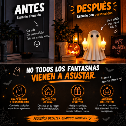 👻 Fantasma LED Dedo Medio Halloween