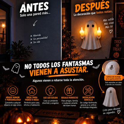 👻 Fantasma LED Dedo Medio Halloween